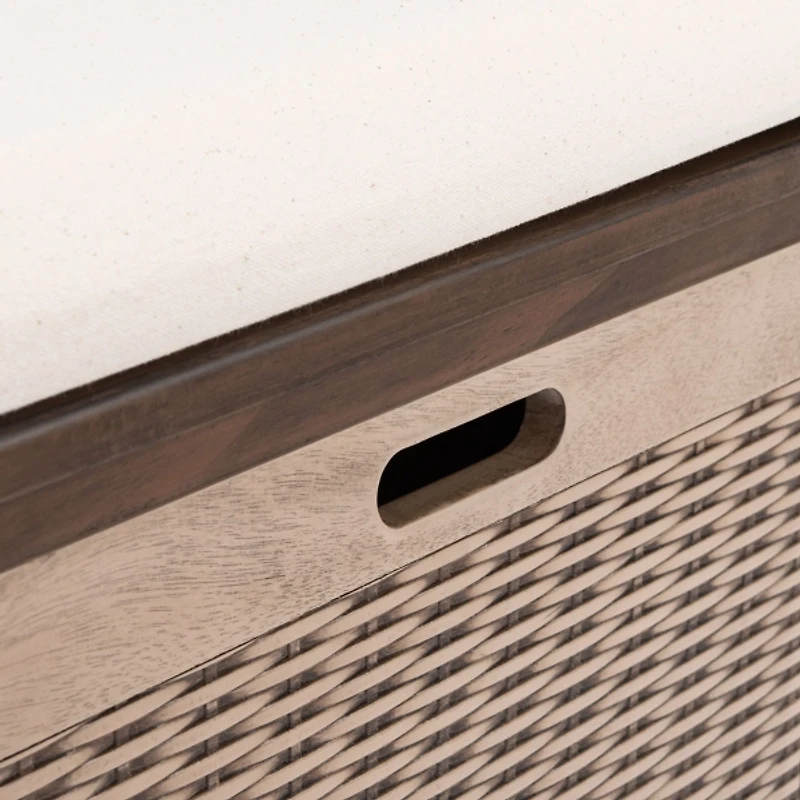 Brown Upholstered Lanie 3-Drawer Storage Bench