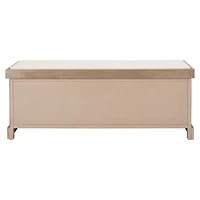 Sand Upholstered Lanie 3-Drawer Storage Bench