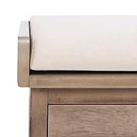 Sand Upholstered Lanie 3-Drawer Storage Bench
