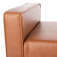 Light Brown Faux Leather Henrie Bench