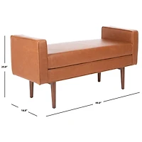Light Brown Faux Leather Henrie Bench