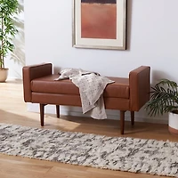 Light Brown Faux Leather Henrie Bench