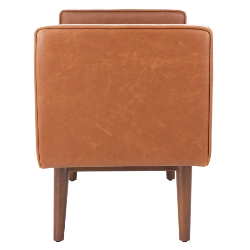 Light Brown Faux Leather Henrie Bench