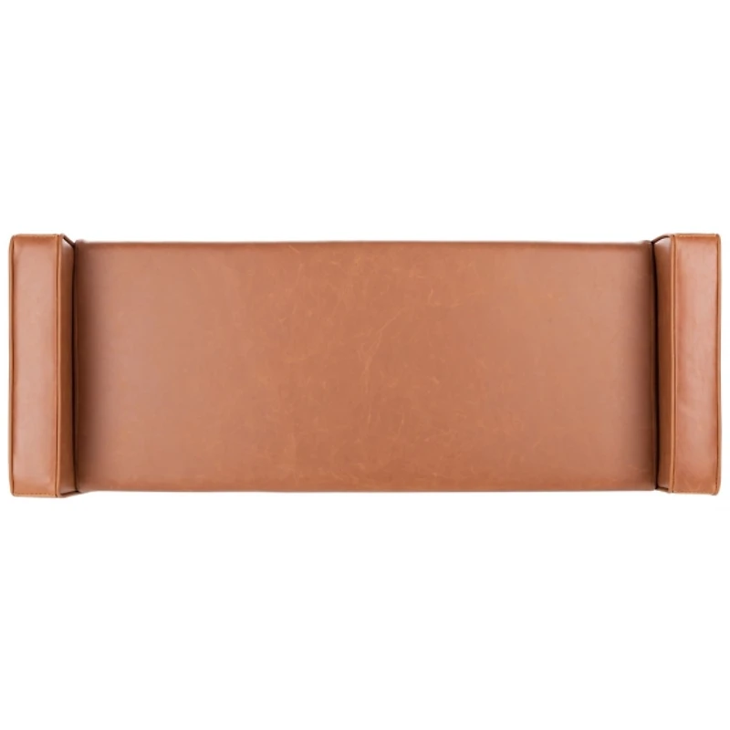 Light Brown Faux Leather Henrie Bench