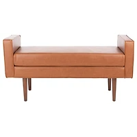 Light Brown Faux Leather Henrie Bench