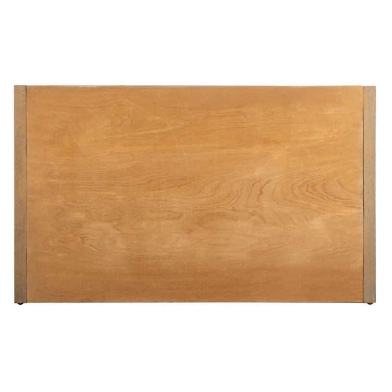 Rustic Oak Wood Irma Open Shelf Bench