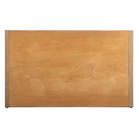 Rustic Oak Wood Irma Open Shelf Bench