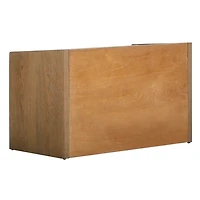 Rustic Oak Wood Irma Open Shelf Bench