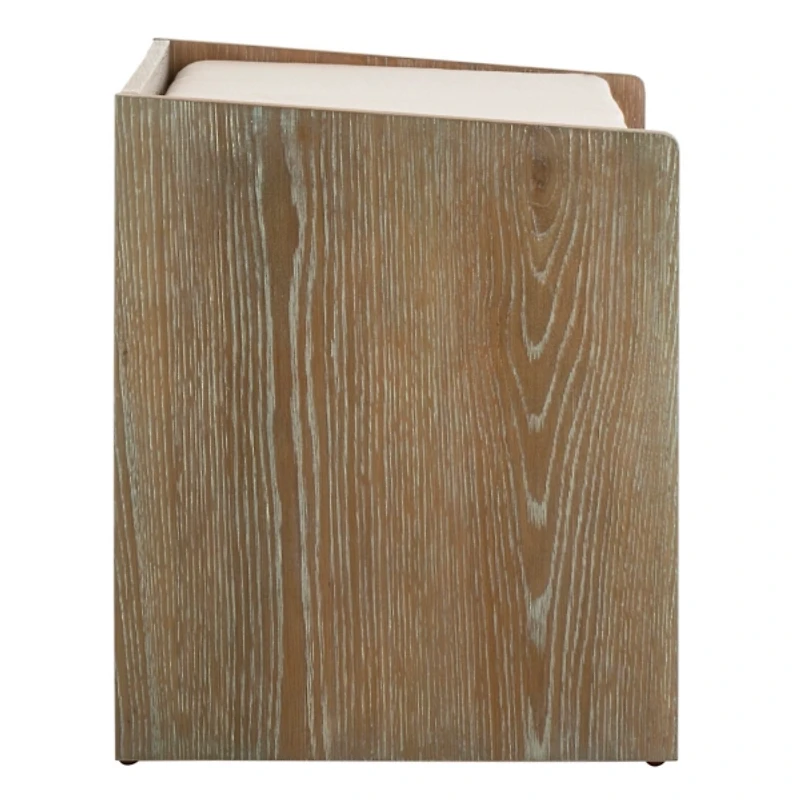 Rustic Oak Wood Irma Open Shelf Bench