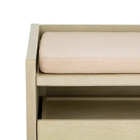 Whitewash Wood Irma Open Shelf Bench