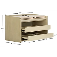 Whitewash Wood Irma Open Shelf Bench