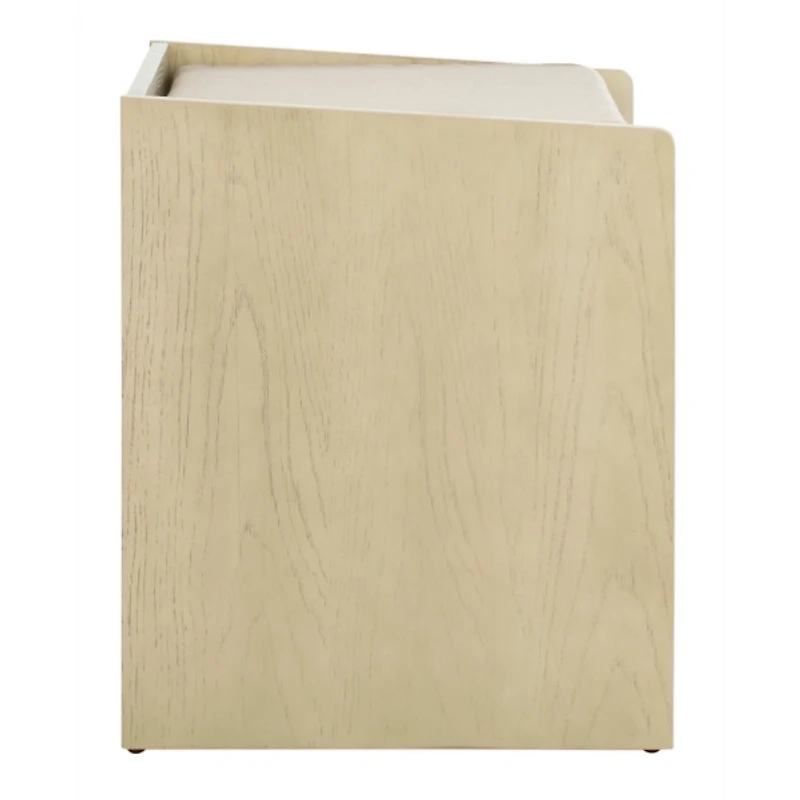 Whitewash Wood Irma Open Shelf Bench