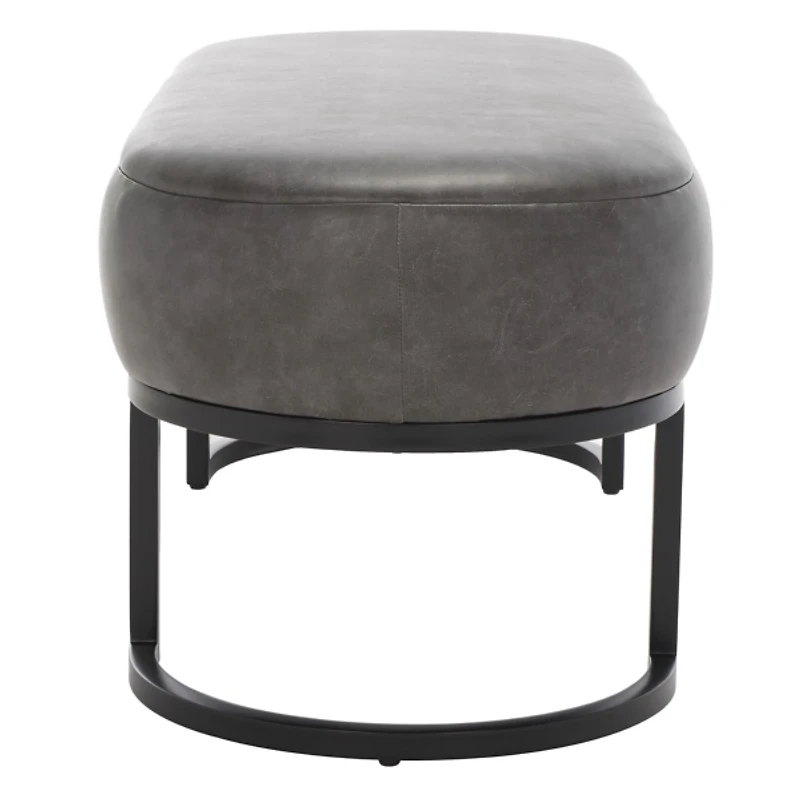 Cognac Faux Leather Leota Bench