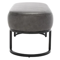 Cognac Faux Leather Leota Bench