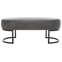 Cognac Faux Leather Leota Bench