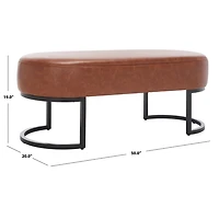 Gray Faux Leather Leota Bench