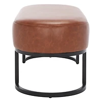 Gray Faux Leather Leota Bench