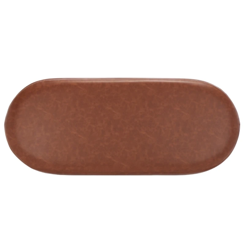 Gray Faux Leather Leota Bench