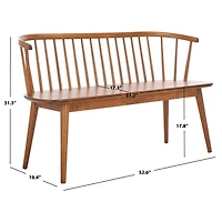 Honey Brown Wood Spindle Blanchard Bench