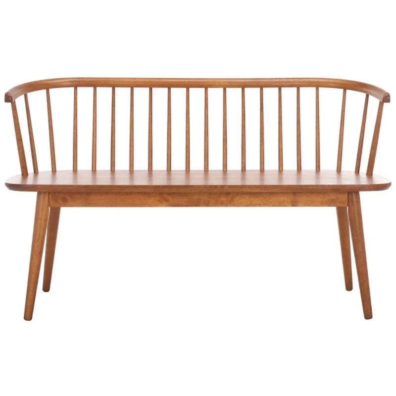 Honey Brown Wood Spindle Blanchard Bench