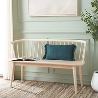 Whitewash Wood Spindle Blanchard Bench