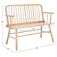 Natural Wood Spindle Chelsea Bench