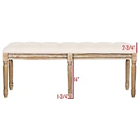 Beige Tufted Linen Lucita Bench