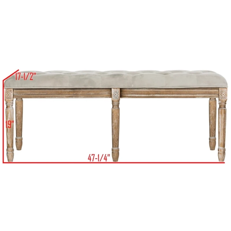 Gray Tufted Velvet Lucita Bench