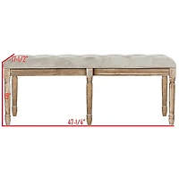 Gray Tufted Velvet Lucita Bench