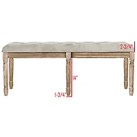 Gray Tufted Velvet Lucita Bench