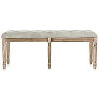 Gray Tufted Velvet Lucita Bench