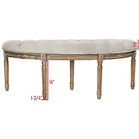 Gray Tufted Velvet Abi Semicircle Bench