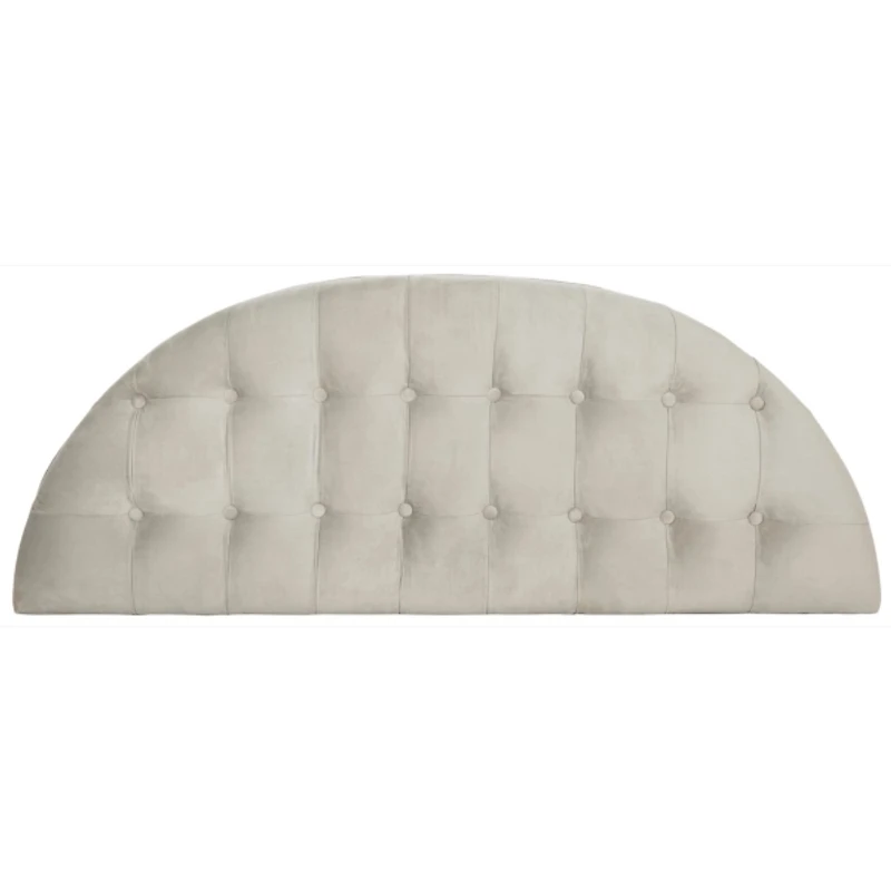 Gray Tufted Velvet Abi Semicircle Bench