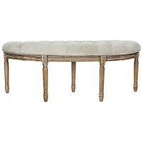 Gray Tufted Velvet Abi Semicircle Bench
