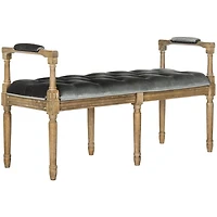 Gray Tufted Velvet Annette Bench