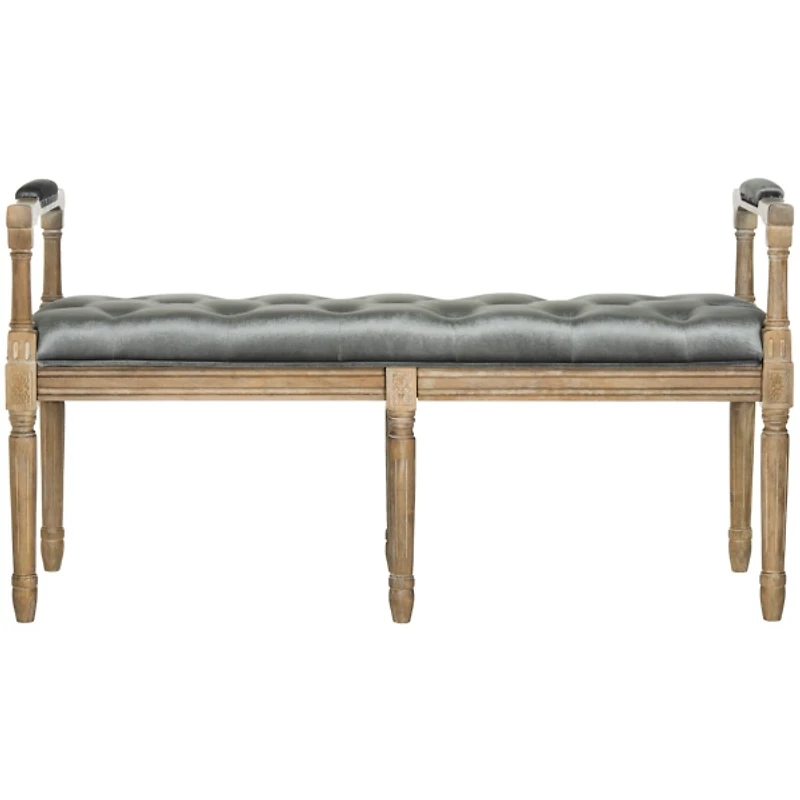 Gray Tufted Velvet Annette Bench