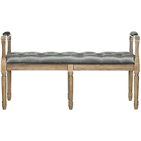 Gray Tufted Velvet Annette Bench