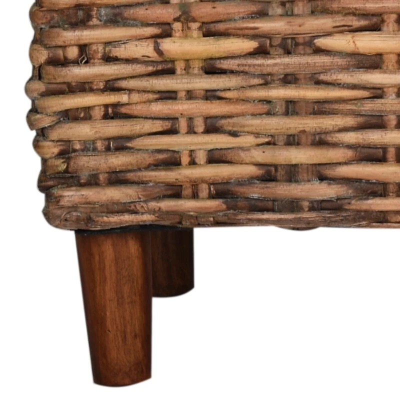 Brown Woven Wood Catharine Bench