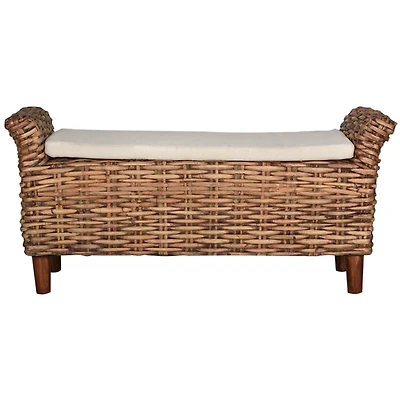Brown Woven Wood Catharine Bench
