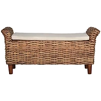Brown Woven Wood Catharine Bench