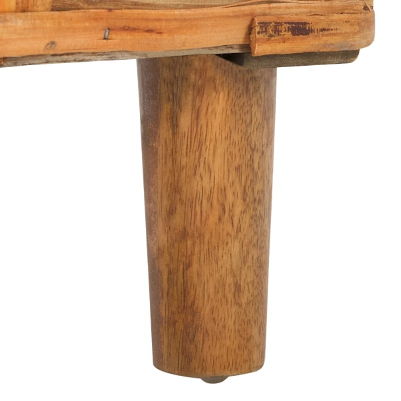 Natural Woven Wood Catharine Bench