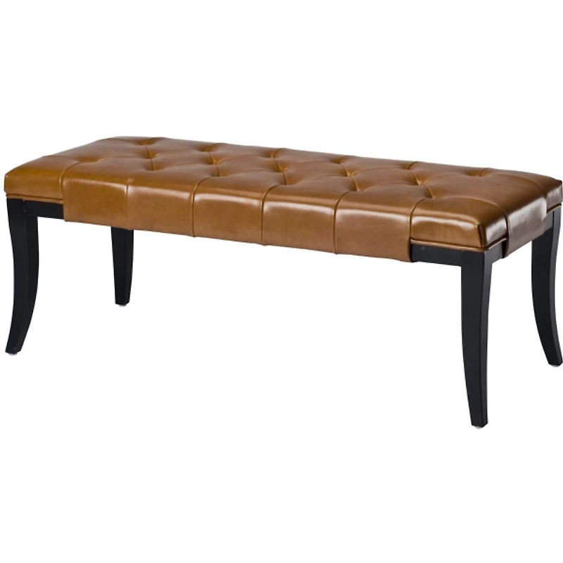 Saddle Brown Faux Leather Lenora Bench