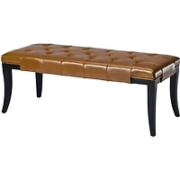 Saddle Brown Faux Leather Lenora Bench