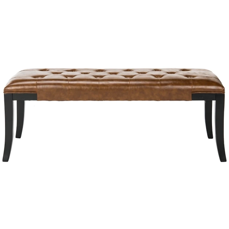 Saddle Brown Faux Leather Lenora Bench