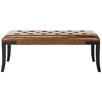 Saddle Brown Faux Leather Lenora Bench