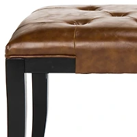 Saddle Brown Faux Leather Lenora Bench