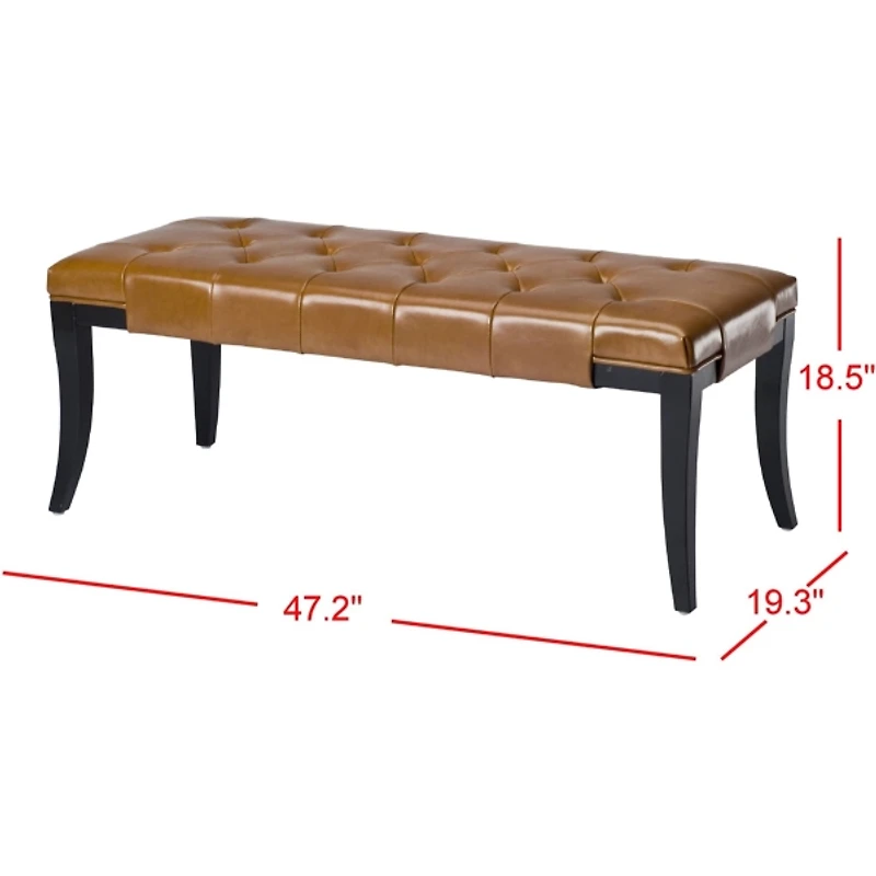 Saddle Brown Faux Leather Lenora Bench