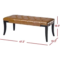 Saddle Brown Faux Leather Lenora Bench