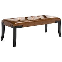 Saddle Brown Faux Leather Lenora Bench