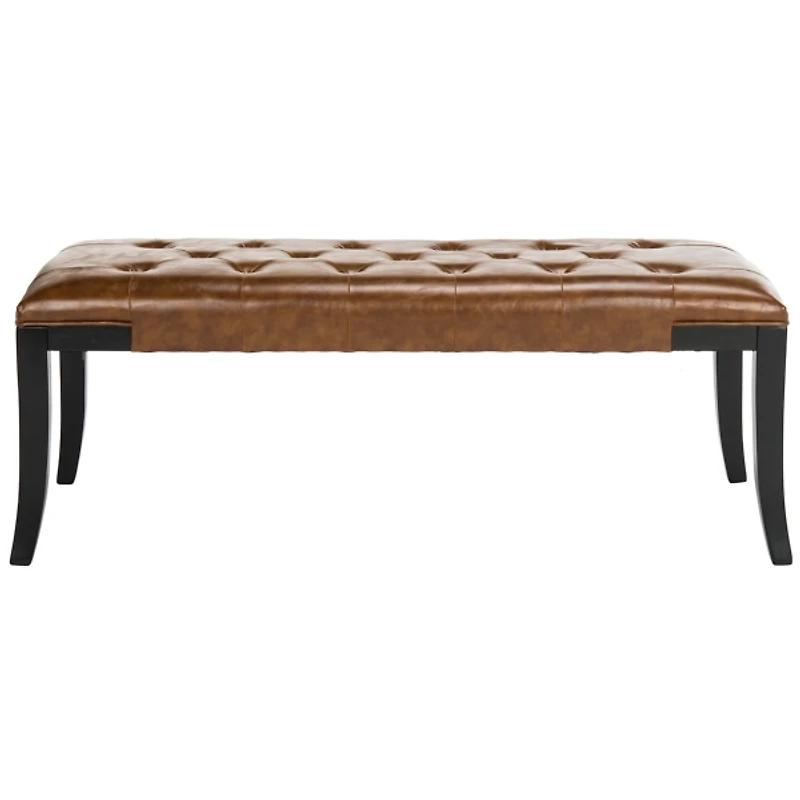 Saddle Brown Faux Leather Lenora Bench
